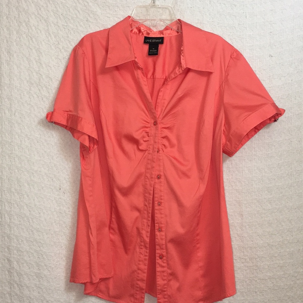 Lane Bryant Cute Orange Blouse sz 16 EUC